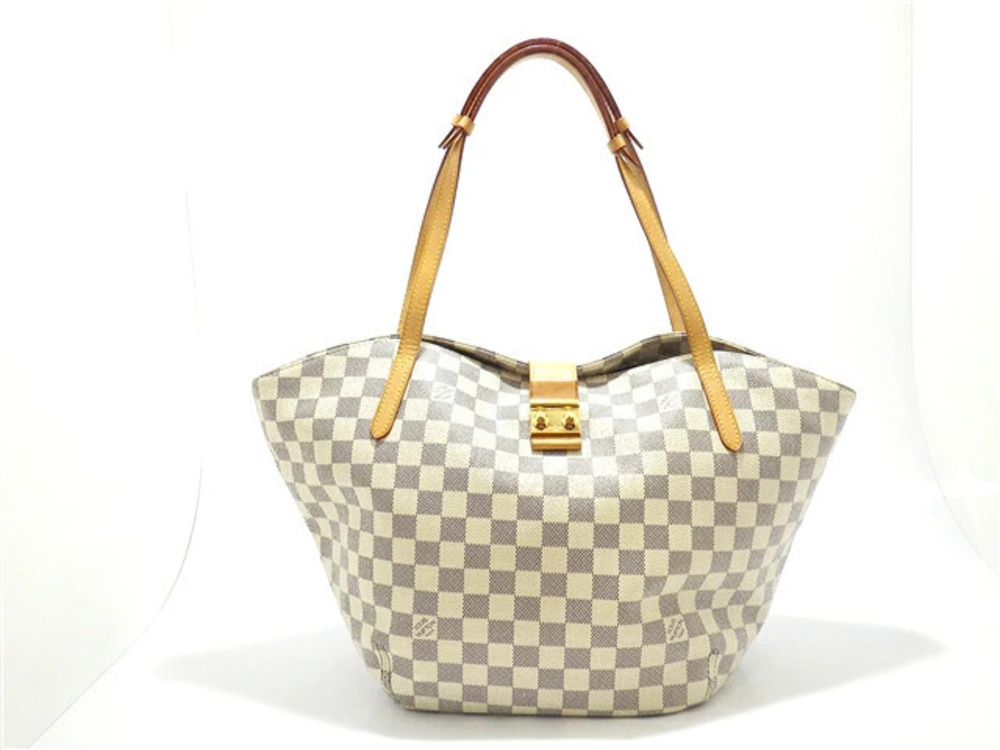LOUIS VUITTON Salina Tote Bag Damier Azur White